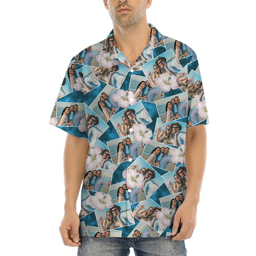 Blue Printed Hawaiian Shirts With Pictures - variant image 1