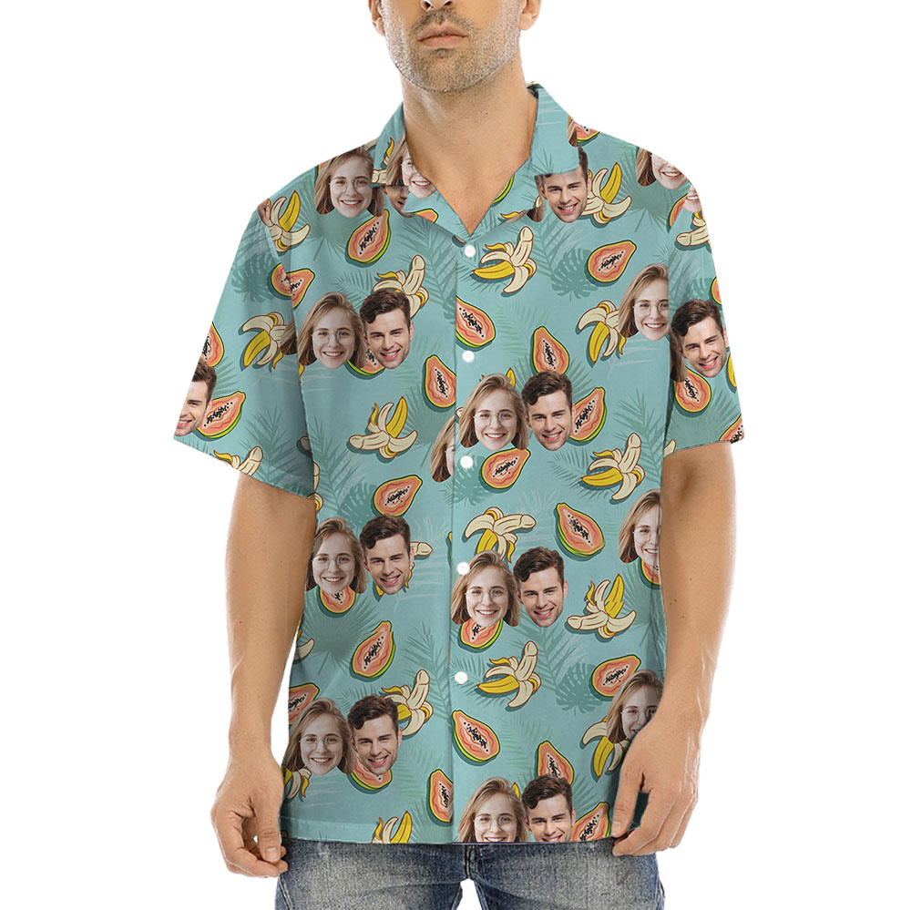 Funny Custom Fruit Hawaiian Shirt With 1-5 Faces - variant image 1