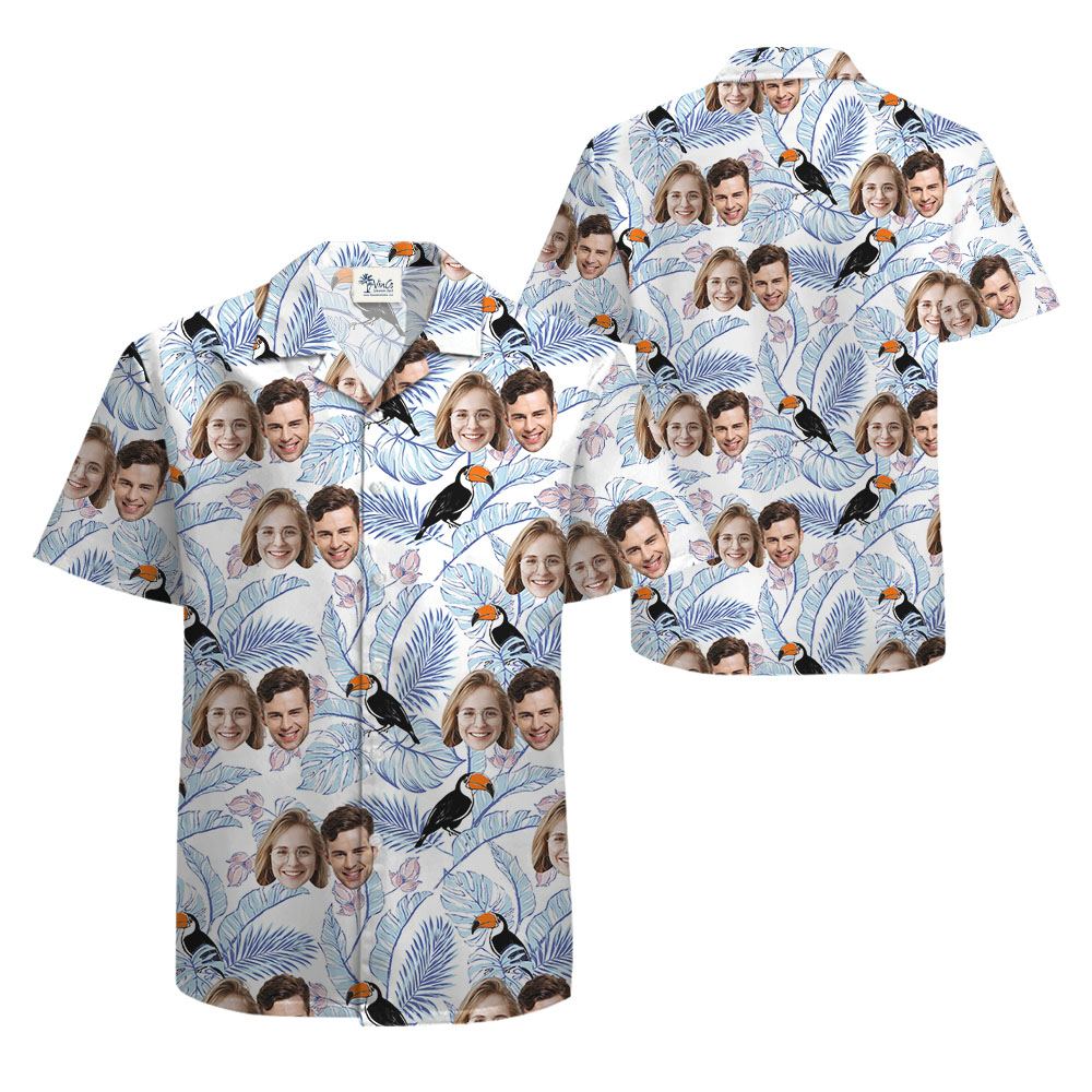 Vintage Toucan Hawaiian Shirt With 1-5 Faces