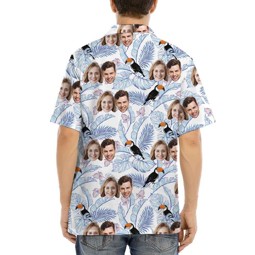 Vintage Toucan Hawaiian Shirt With 1-5 Faces