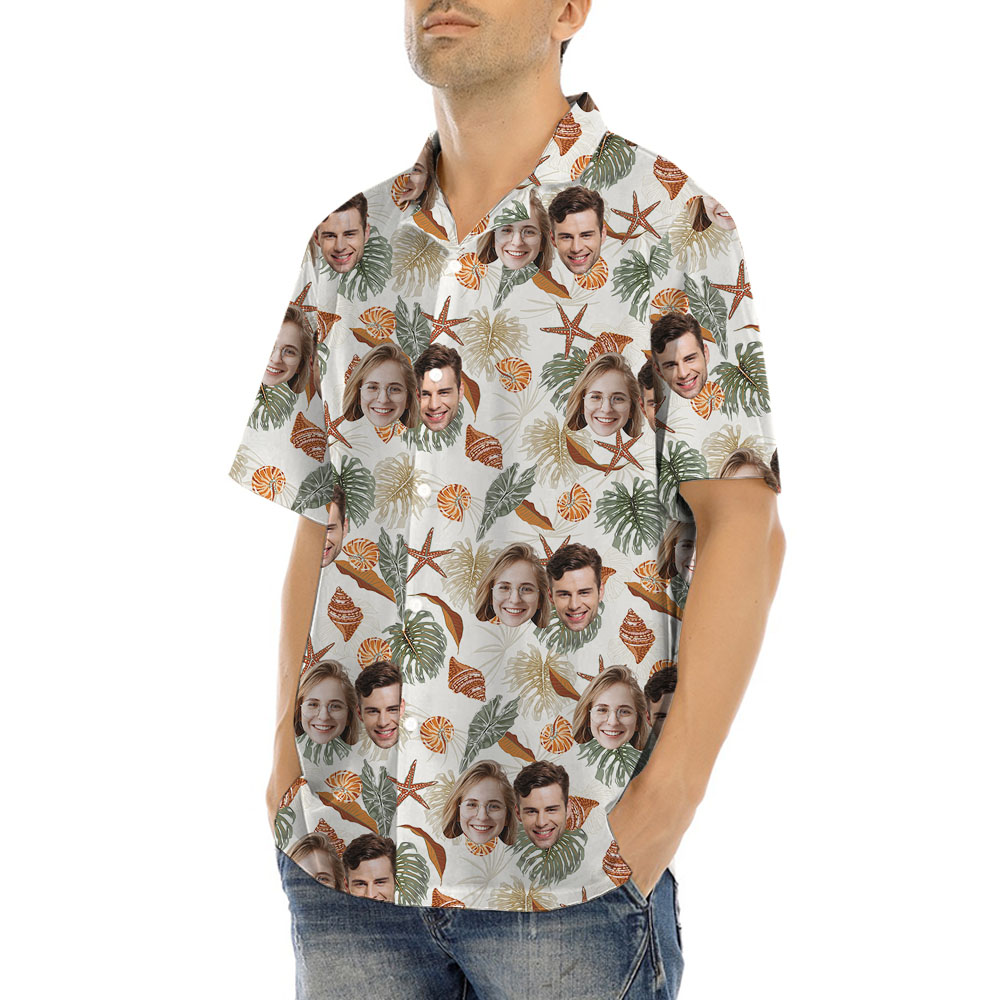 Custom Face Sea Animal Hawaiian Shirt For Men