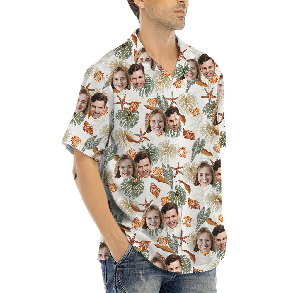 Custom Face Sea Animal Hawaiian Shirt For Men