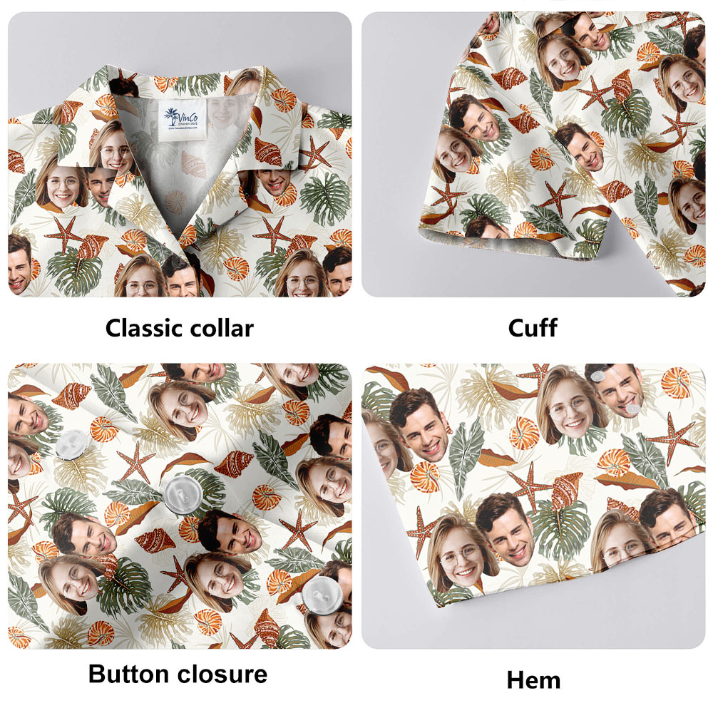 Custom Face Sea Animal Hawaiian Shirt For Men