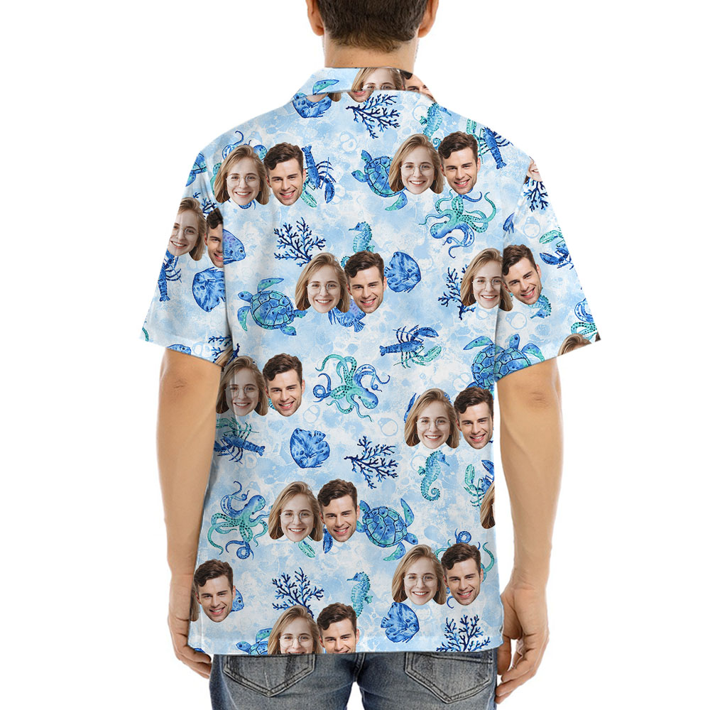 Custom Sea Life Hawaiian Shirt With 1-5 Faces