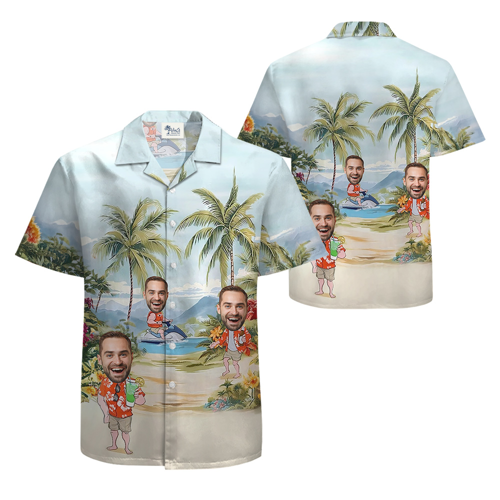 Funny Personalized Hawaiian Button Up Shirts For Men