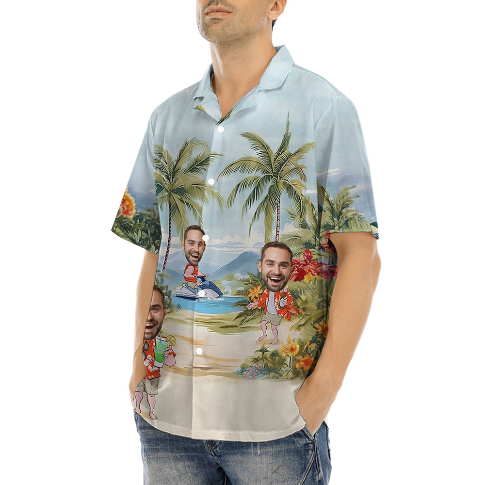 Funny Personalized Hawaiian Button Up Shirts For Men