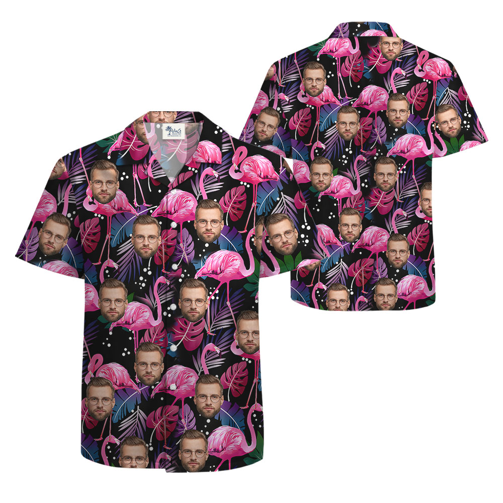 Pink Flamingo Hawaiian Shirt With 1-5 Faces