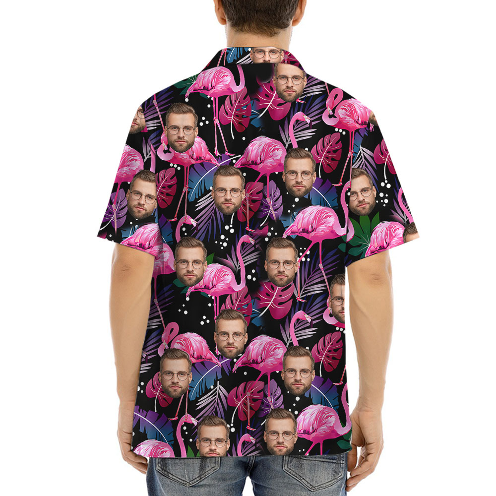 Pink Flamingo Hawaiian Shirt With 1-5 Faces