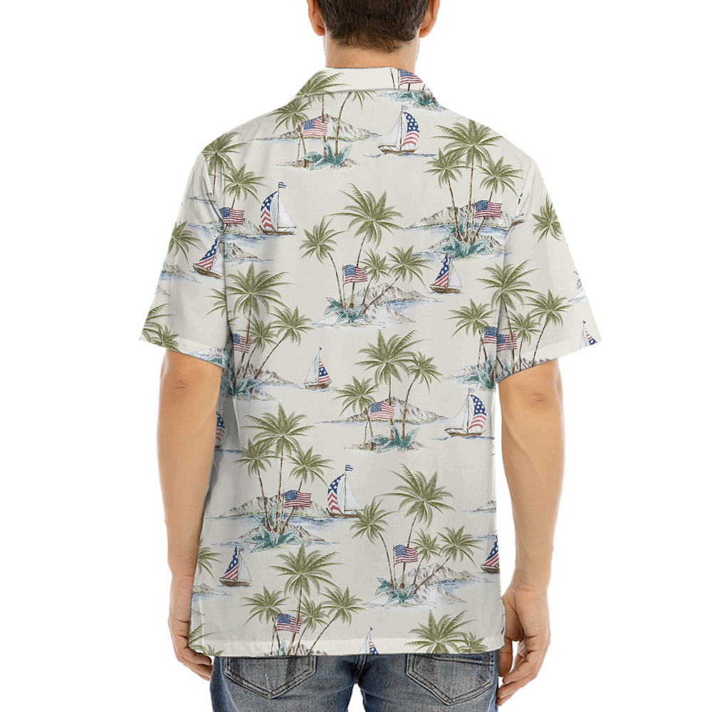 4th of July American Hawaiian Shirts