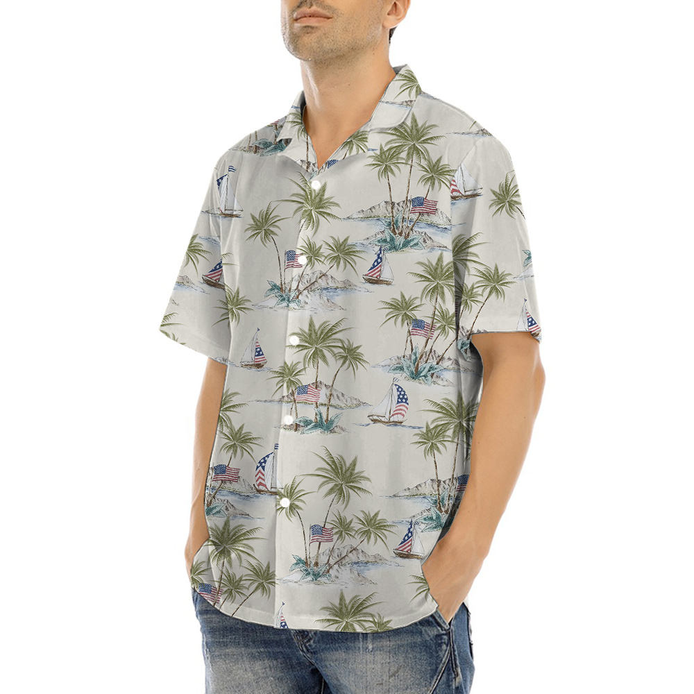 4th of July American Hawaiian Shirts