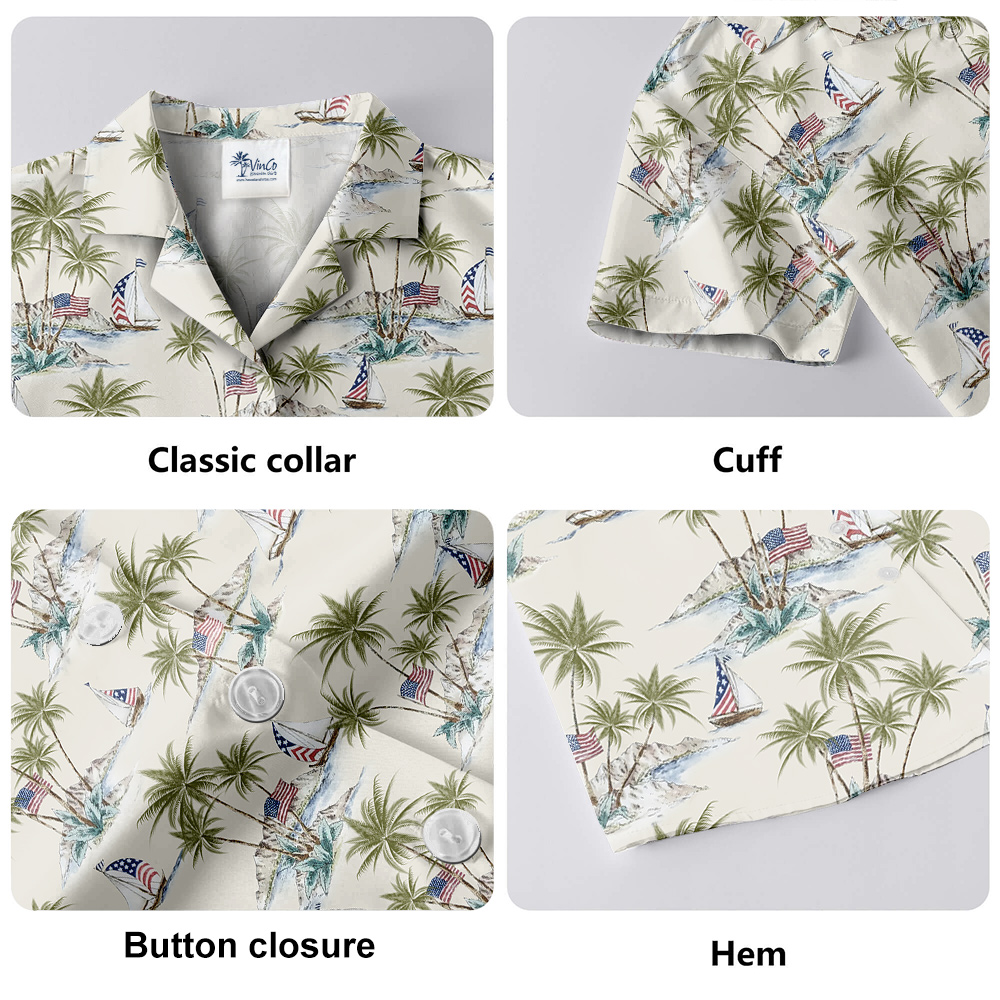 4th of July American Hawaiian Shirts