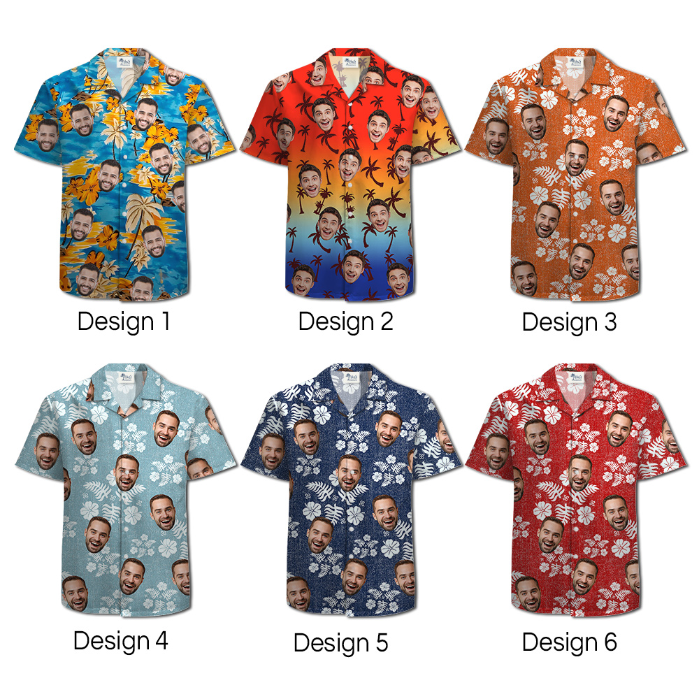 Custom Face Hawaiian Shirt with Multiple Designs