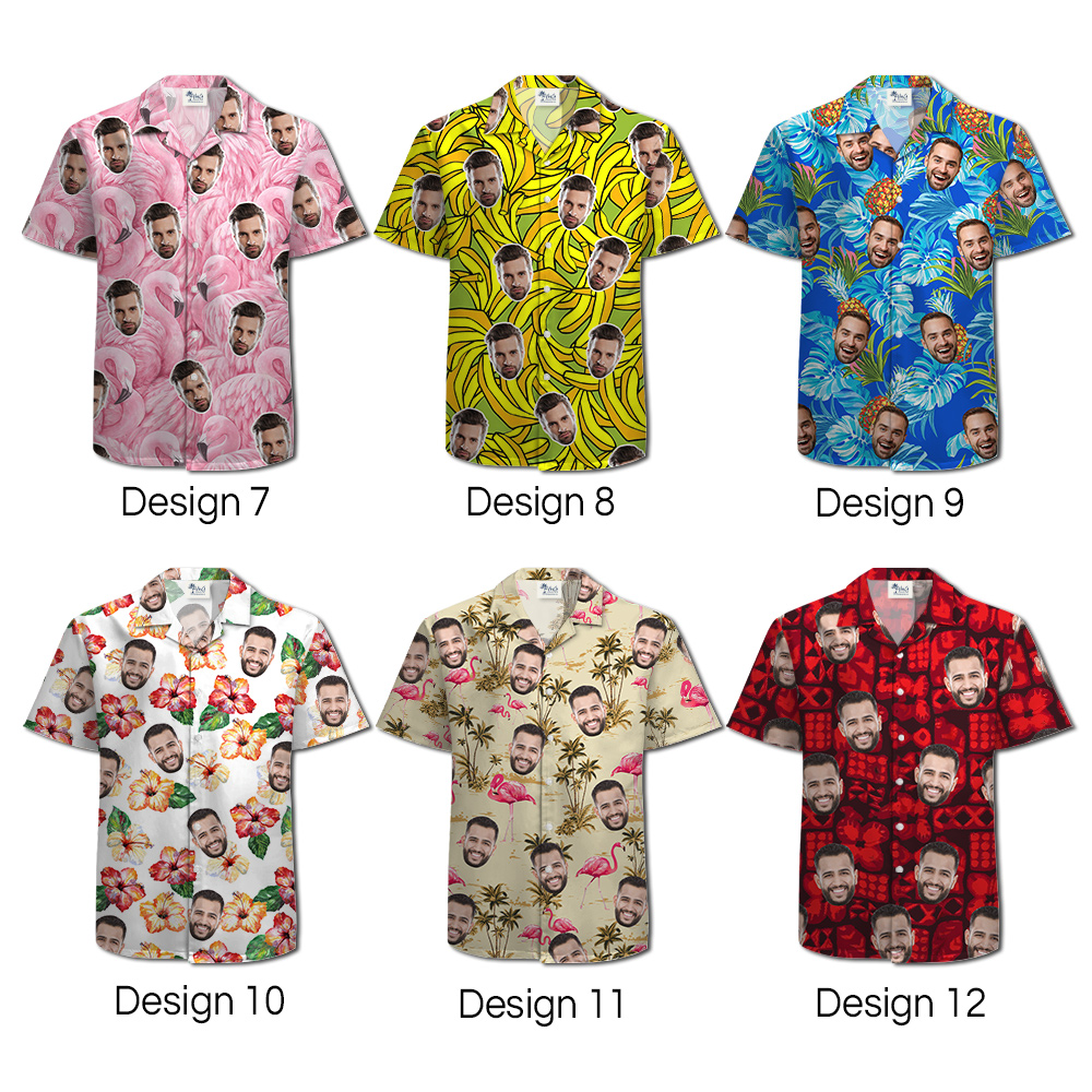 Custom Face Hawaiian Shirt with Multiple Designs