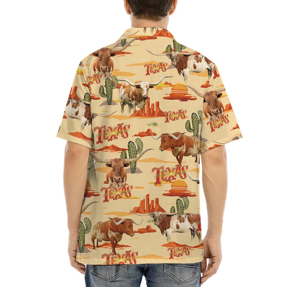 Proud Texas Longhorn Hawaiian Button Up Shirt For Men