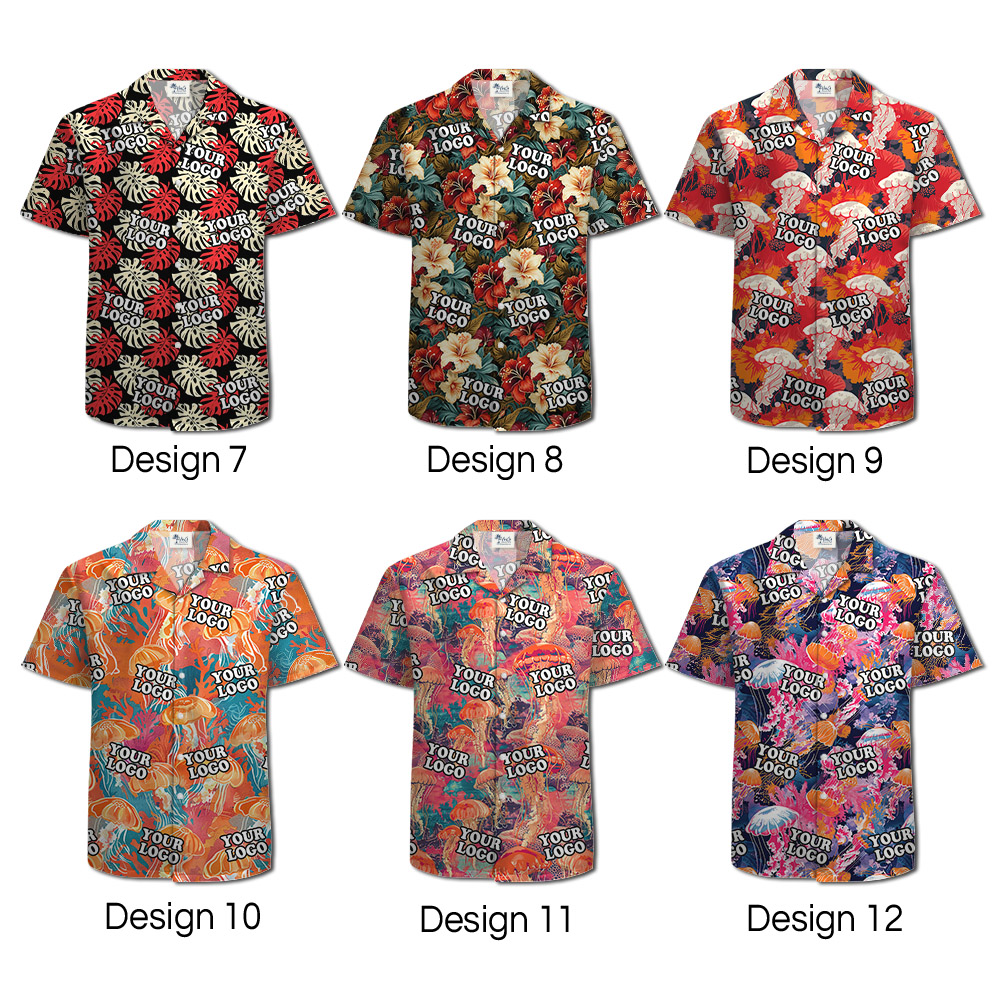 Custom Button Up Hawaiian Shirts with Team Logo