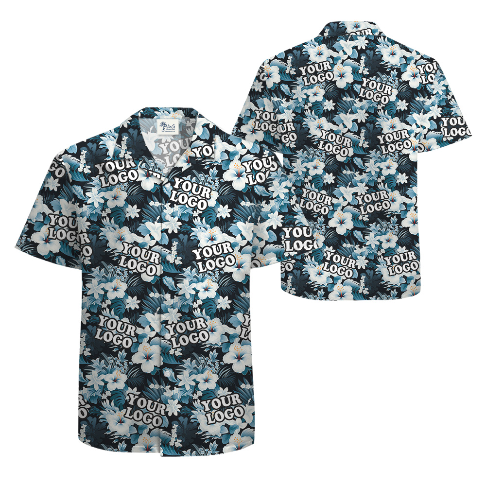 Custom Button Up Hawaiian Shirts with Team Logo