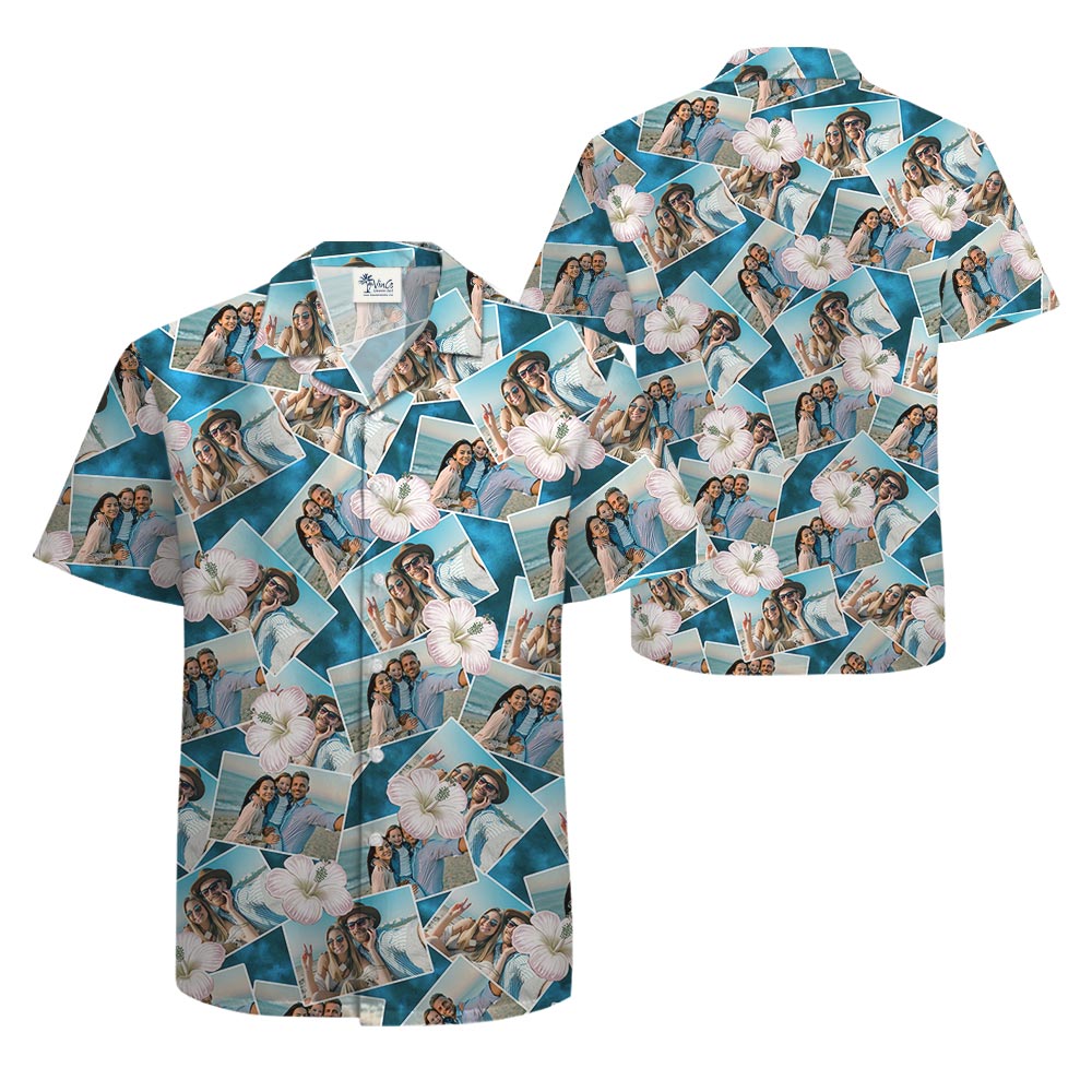 Blue Printed Hawaiian Shirts With Pictures