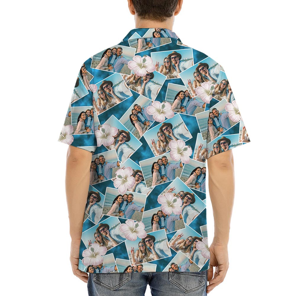 Blue Printed Hawaiian Shirts With Pictures