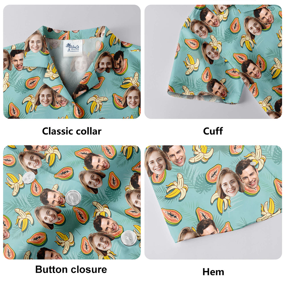 Funny Custom Fruit Hawaiian Shirt With 1-5 Faces