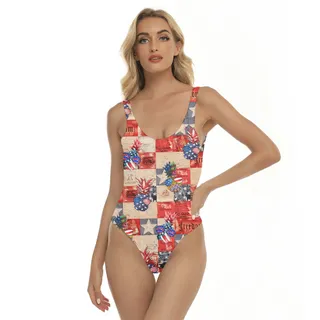 4th Of July Pineapple Vintage Hawaiian Swimsuit