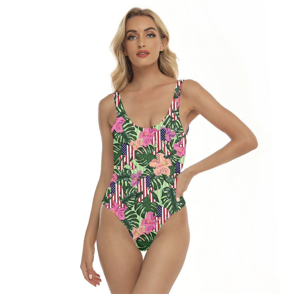 4th Of July Bigfoot American Flag Floral Swimsuit - variant image 1