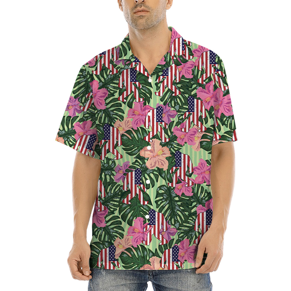 American Sasquatch Floral 4th Of July Hawaiian Shirt - variant image 1