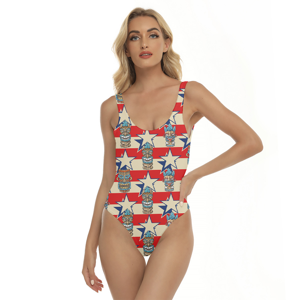 Vintage Tiki 4th Of July Red Swimsuit - variant image 1