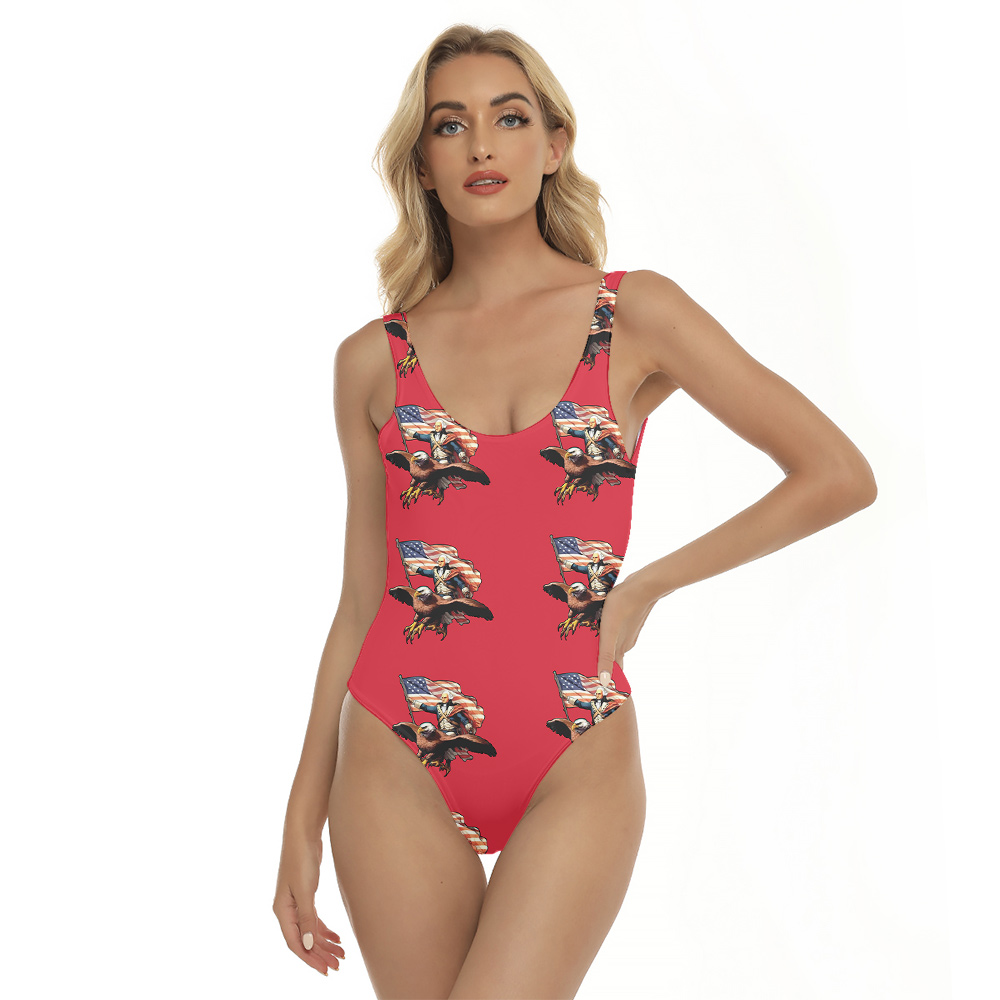 Funny George Washington Riding Eagle Women's Swimsuit - variant image 1