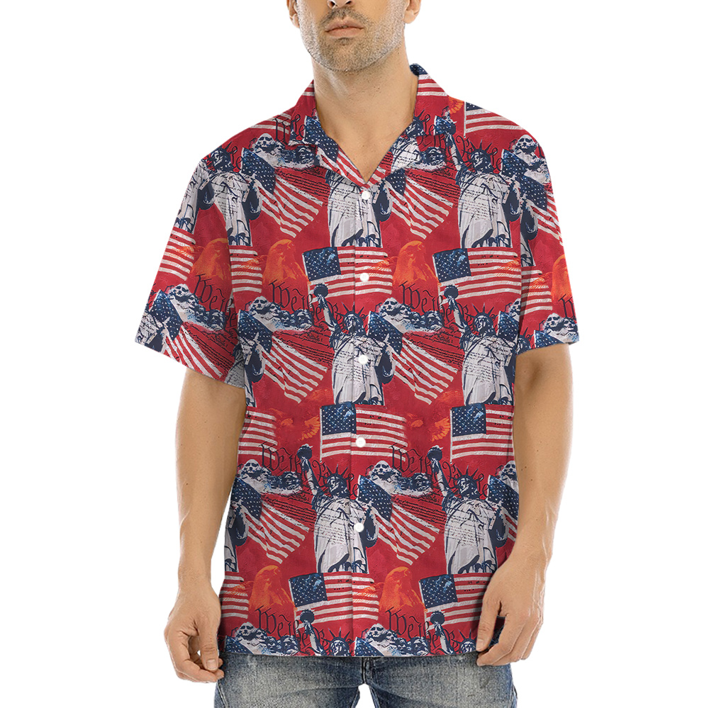Freedom Patriotic Red Hawaiian Shirt - variant image 1