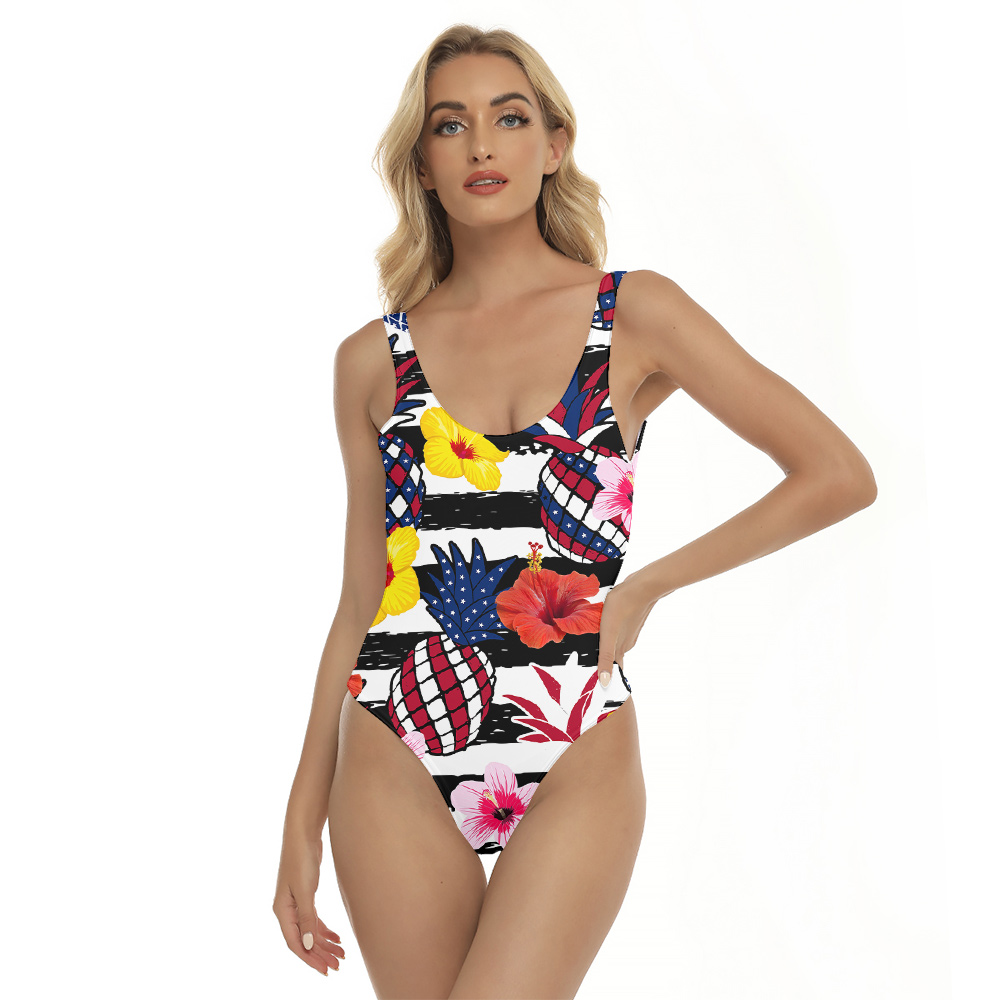 Red White Blue 4th Of July Pineapple Hawaiian Swimsuit - variant image 1
