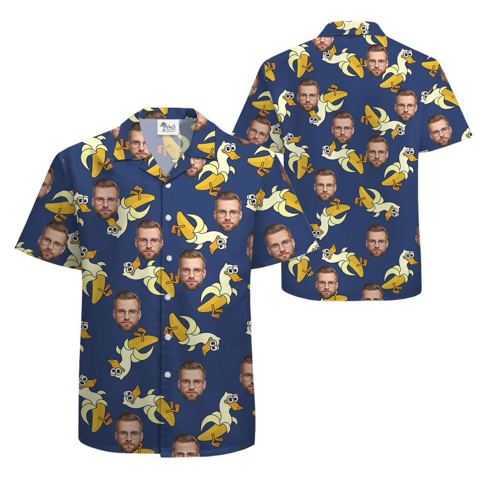 Custom Banana Duck Hawaiian Shirt With 1-5 Faces
