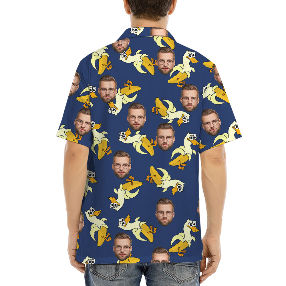 Custom Banana Duck Hawaiian Shirt With 1-5 Faces