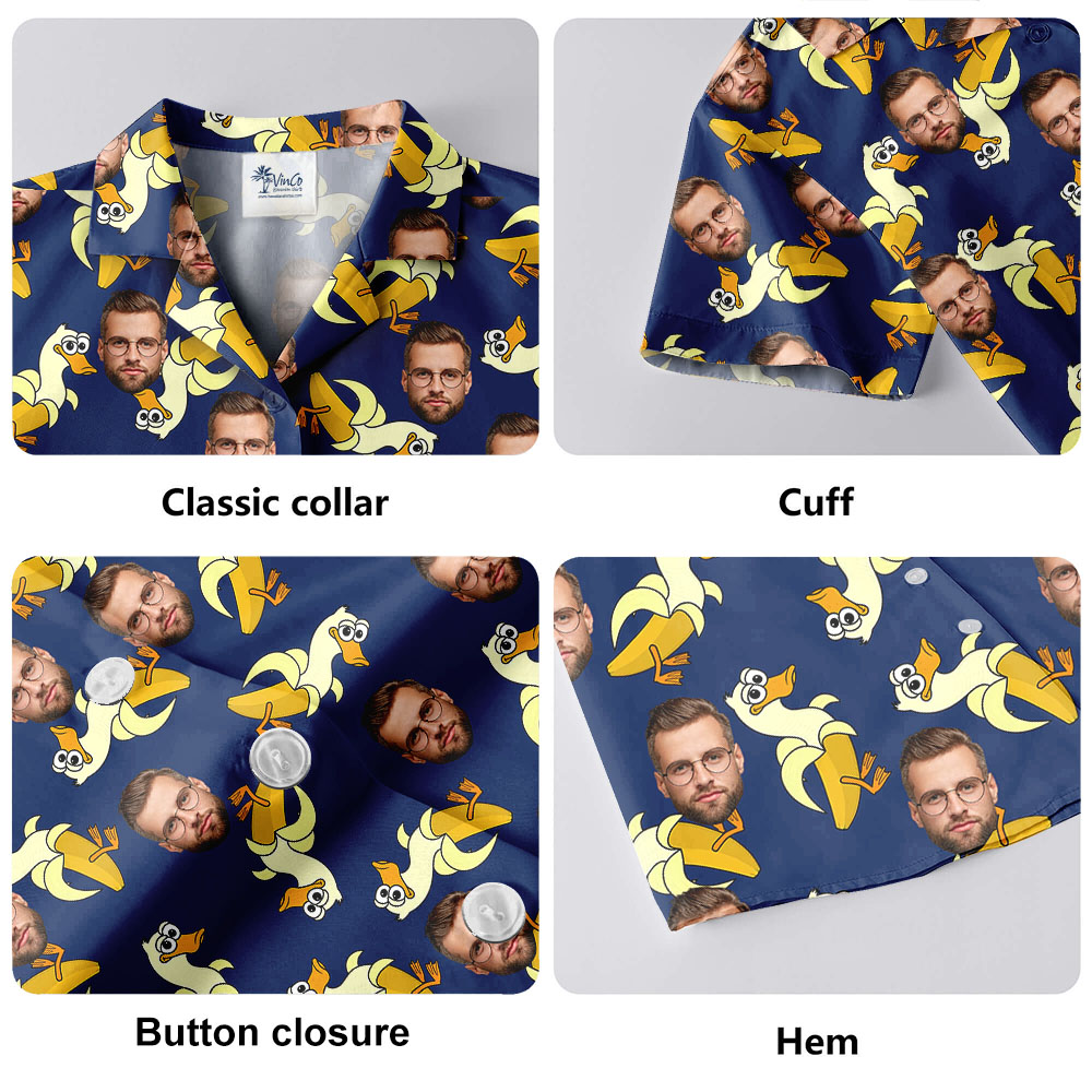 Custom Banana Duck Hawaiian Shirt With 1-5 Faces