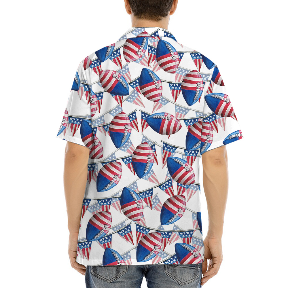 Happy Independence Day Football American Flag Hawaiian Shirt