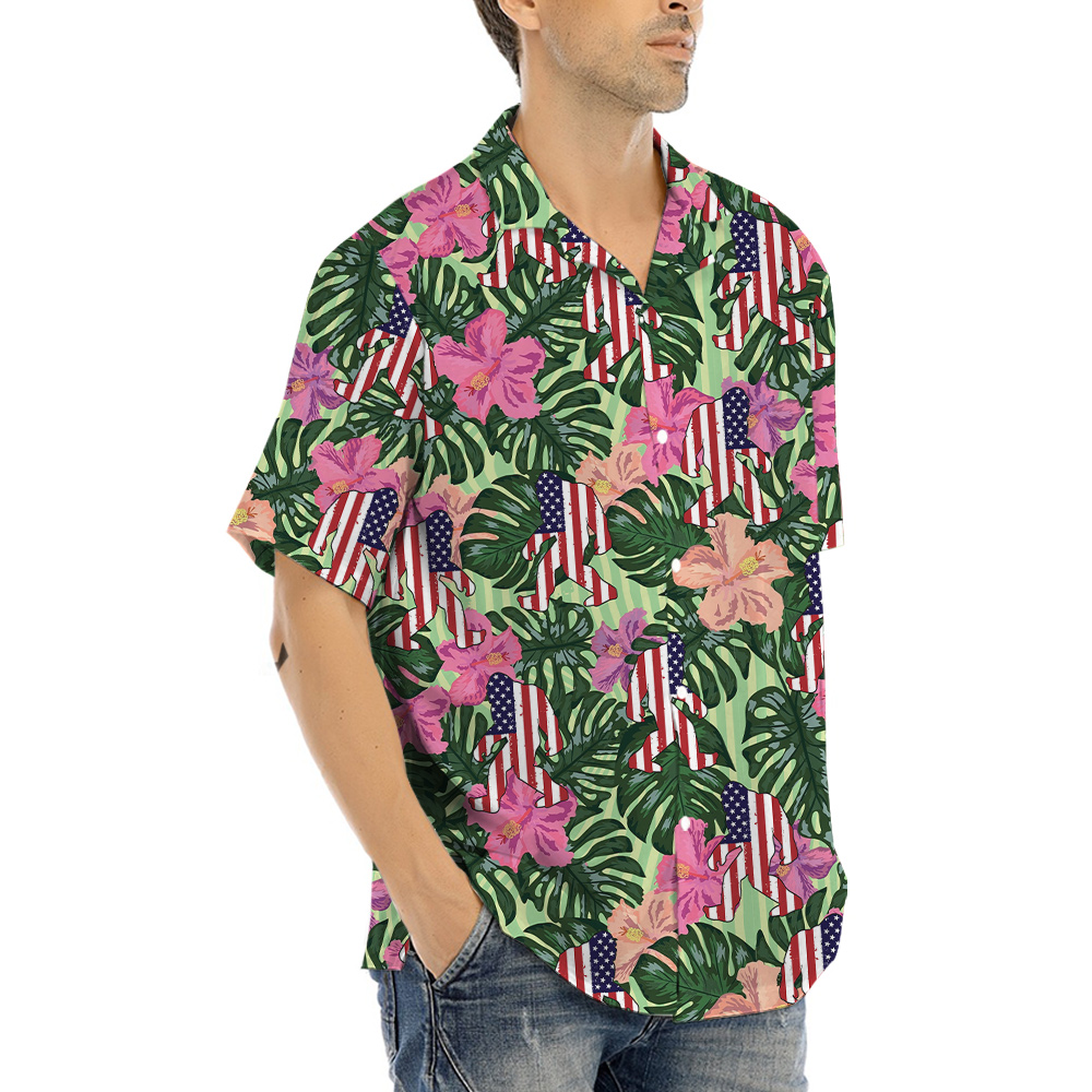 American Sasquatch Floral 4th Of July Hawaiian Shirt