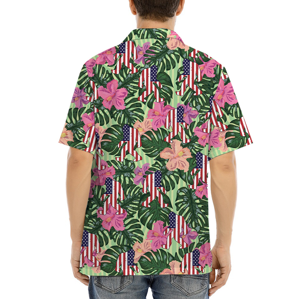 American Sasquatch Floral 4th Of July Hawaiian Shirt
