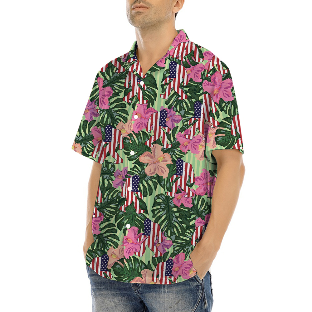 American Sasquatch Floral 4th Of July Hawaiian Shirt