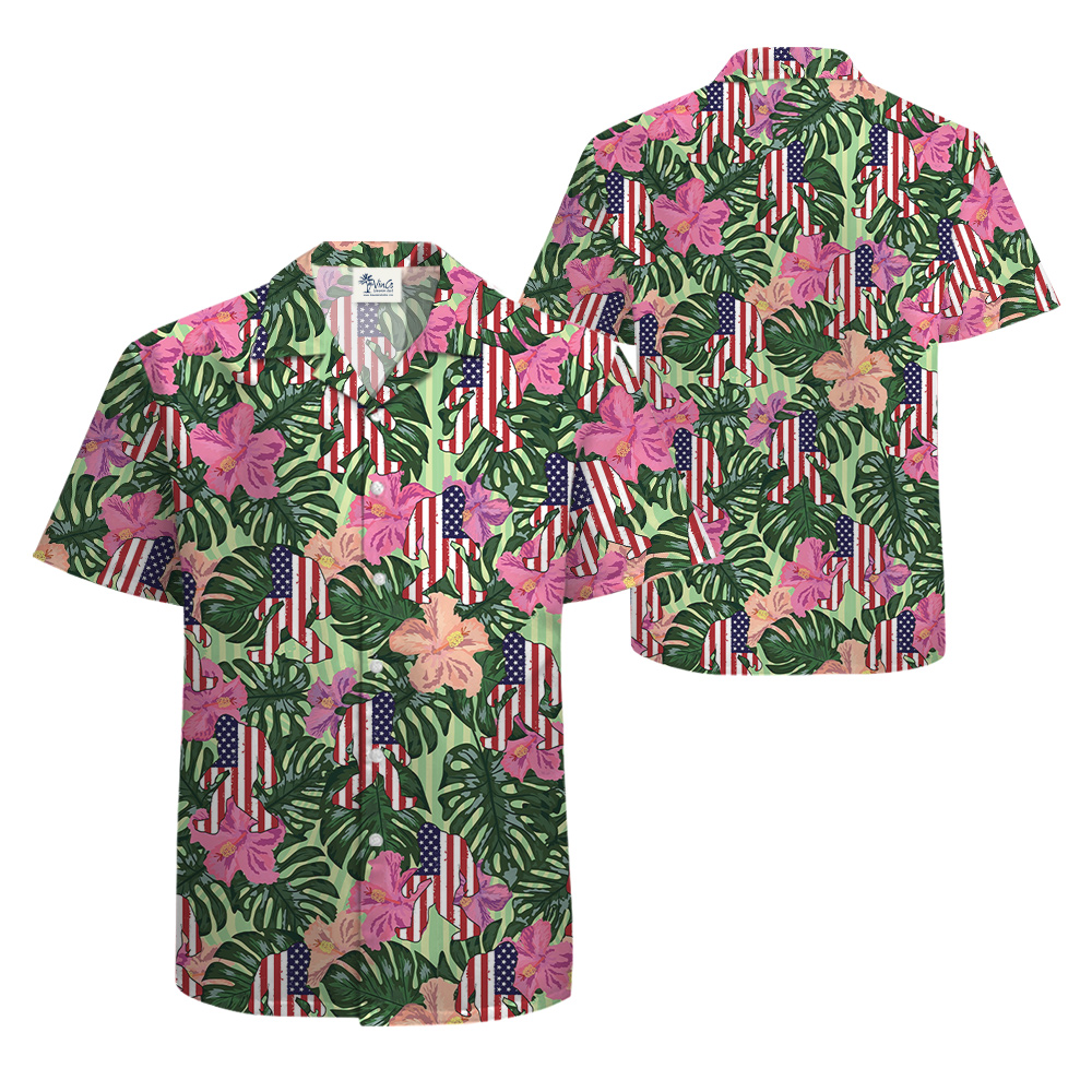 American Sasquatch Floral 4th Of July Hawaiian Shirt