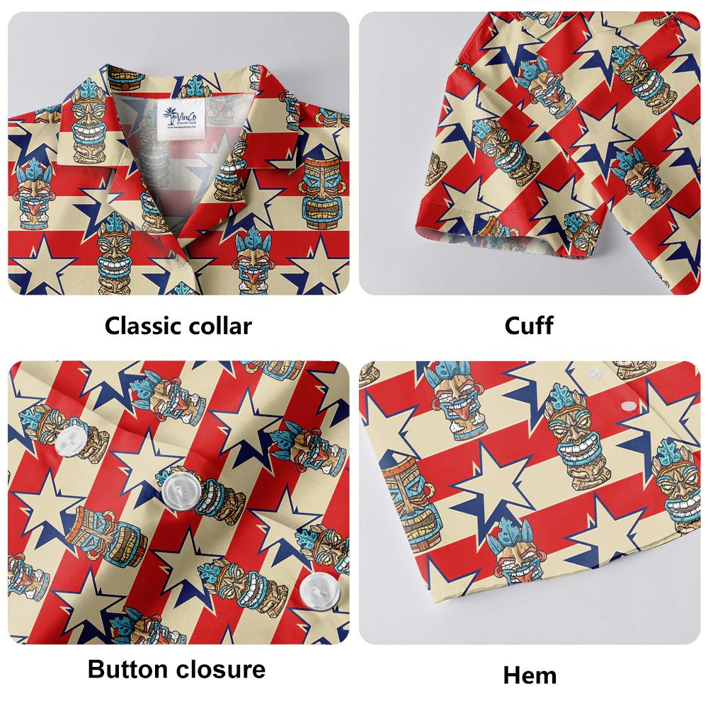 4th Of July Vintage Tiki Shirt