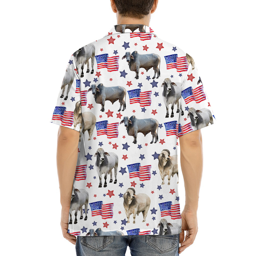American Flag Cow Hawaiian Shirt