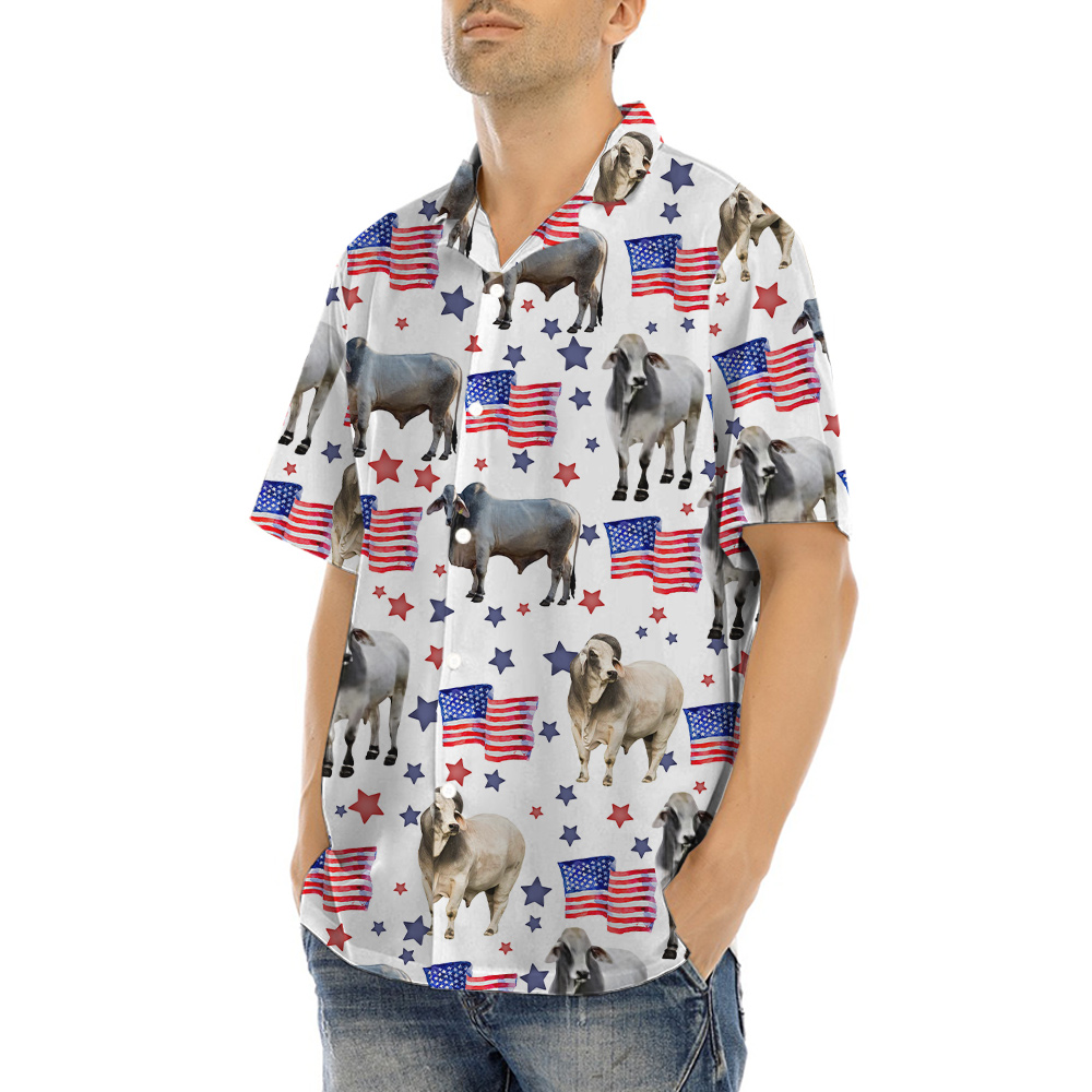 American Flag Cow Hawaiian Shirt