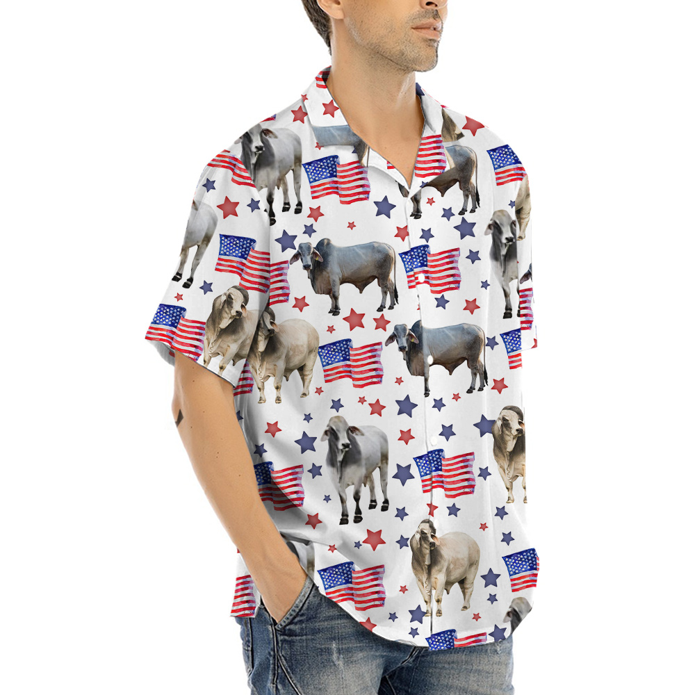 American Flag Cow Hawaiian Shirt