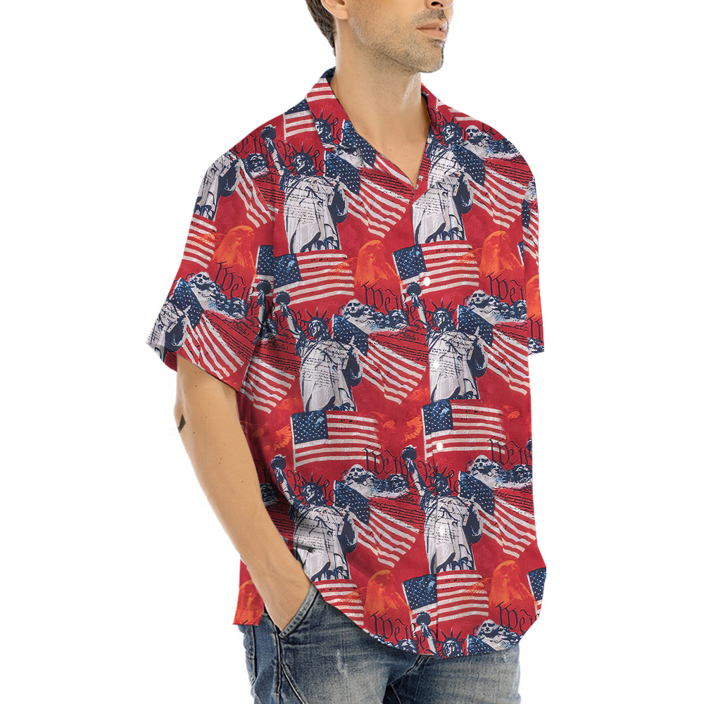 Freedom Patriotic Red Hawaiian Shirt