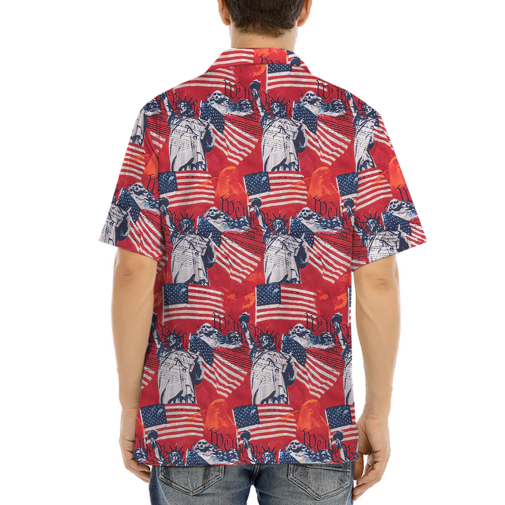 Freedom Patriotic Red Hawaiian Shirt