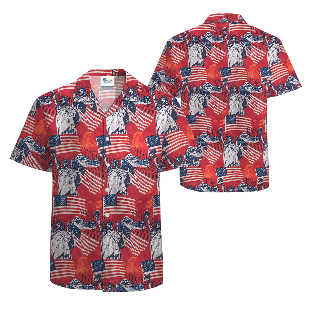 Freedom Patriotic Red Hawaiian Shirt