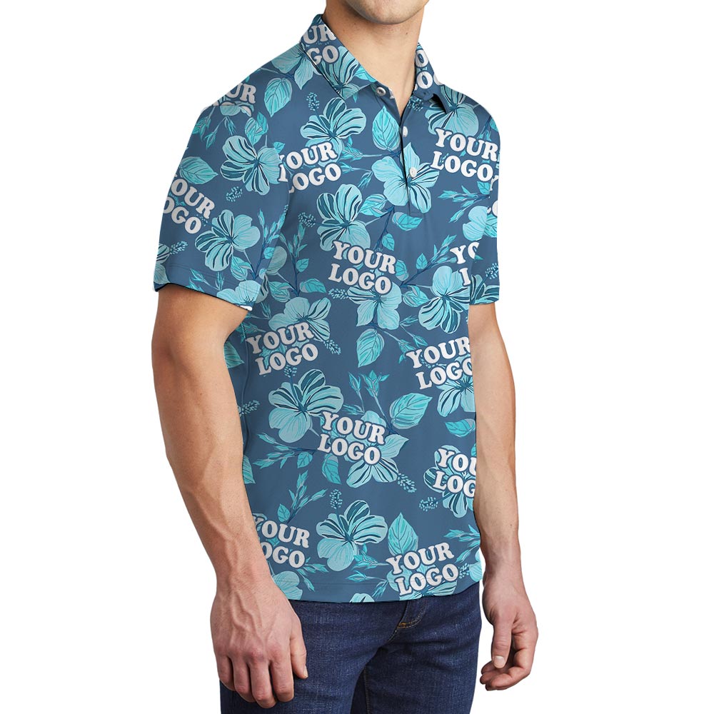 Blue Personalized Polo Shirt With Logo For Team