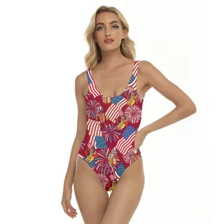 Funny American Hotdog 4th Of July Women's Swimsuit
