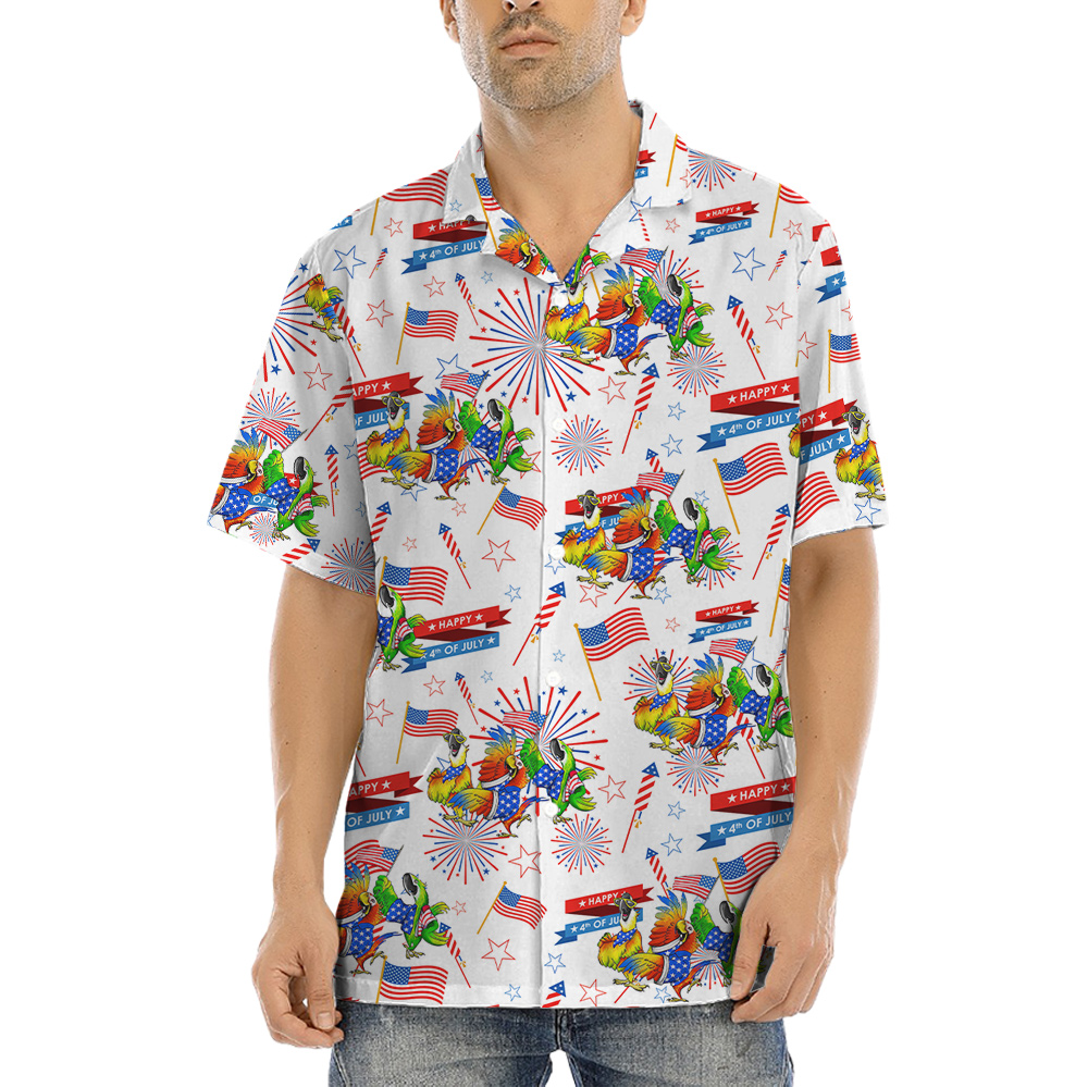 Happy Independence Day Parrot Hawaiian Shirt - variant image 1