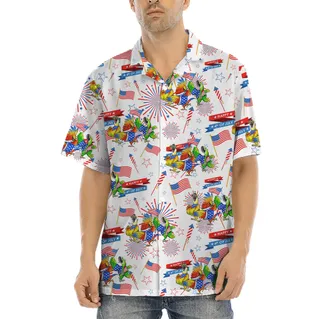 Happy Independence Day Parrot Hawaiian Shirt