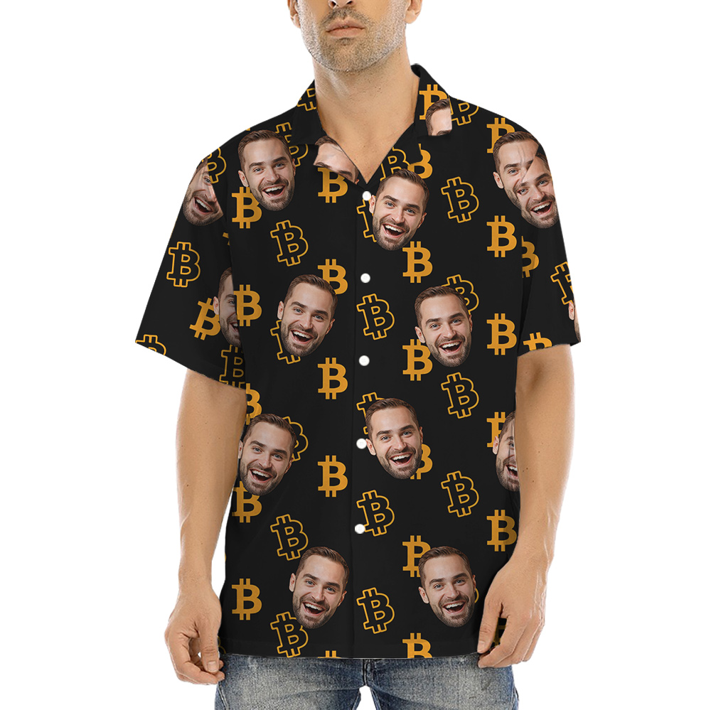 Bitcoin Custom 1-4 Faces Printed Hawaiian Shirt - variant image 1